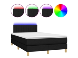 Maison Exclusive - Cama Box Spring Con Colchón Led Tela Negro 120x200 Cm