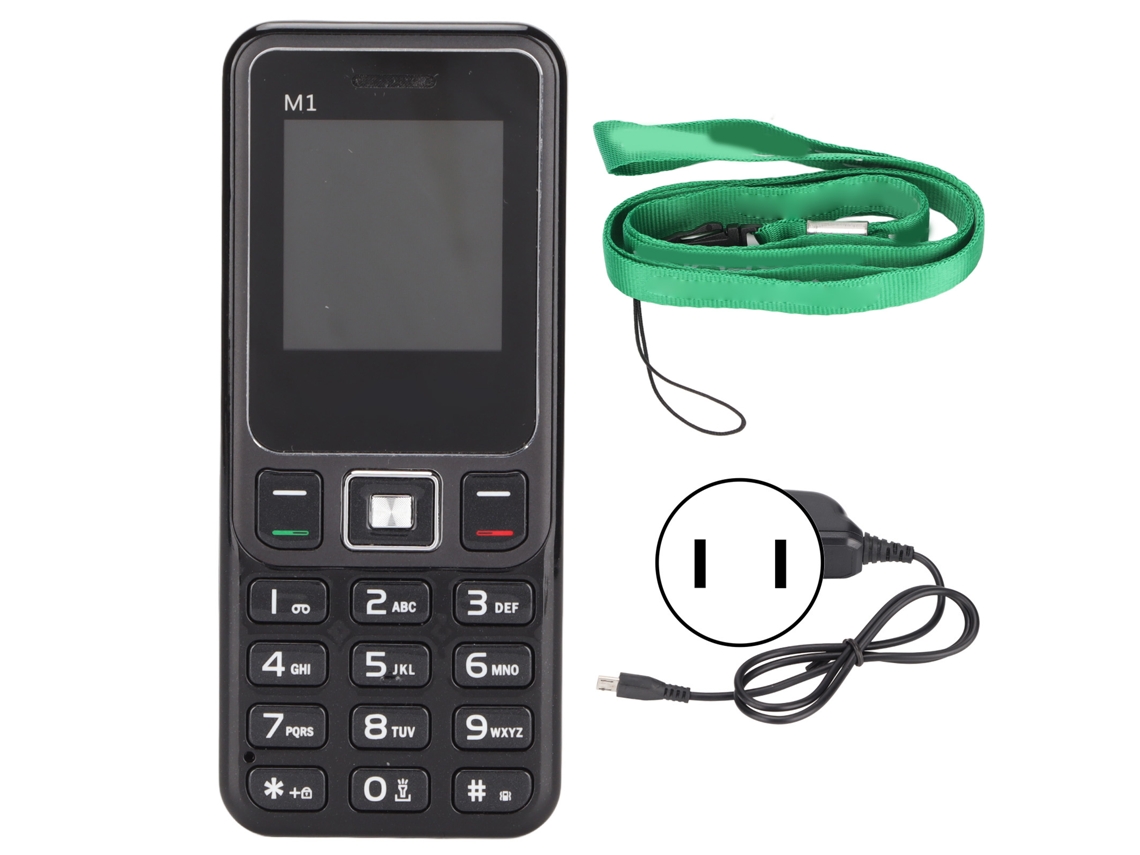Celular Desbloqueado M1 2g Dual Chip Para Idosos E Crianças Com Cordão Lanterna Tela 1.44" Us Plug