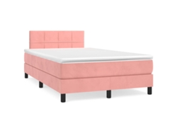 Maison Exclusive - Cama Box Spring Con Colchón Terciopelo Rosa 120x200 Cm