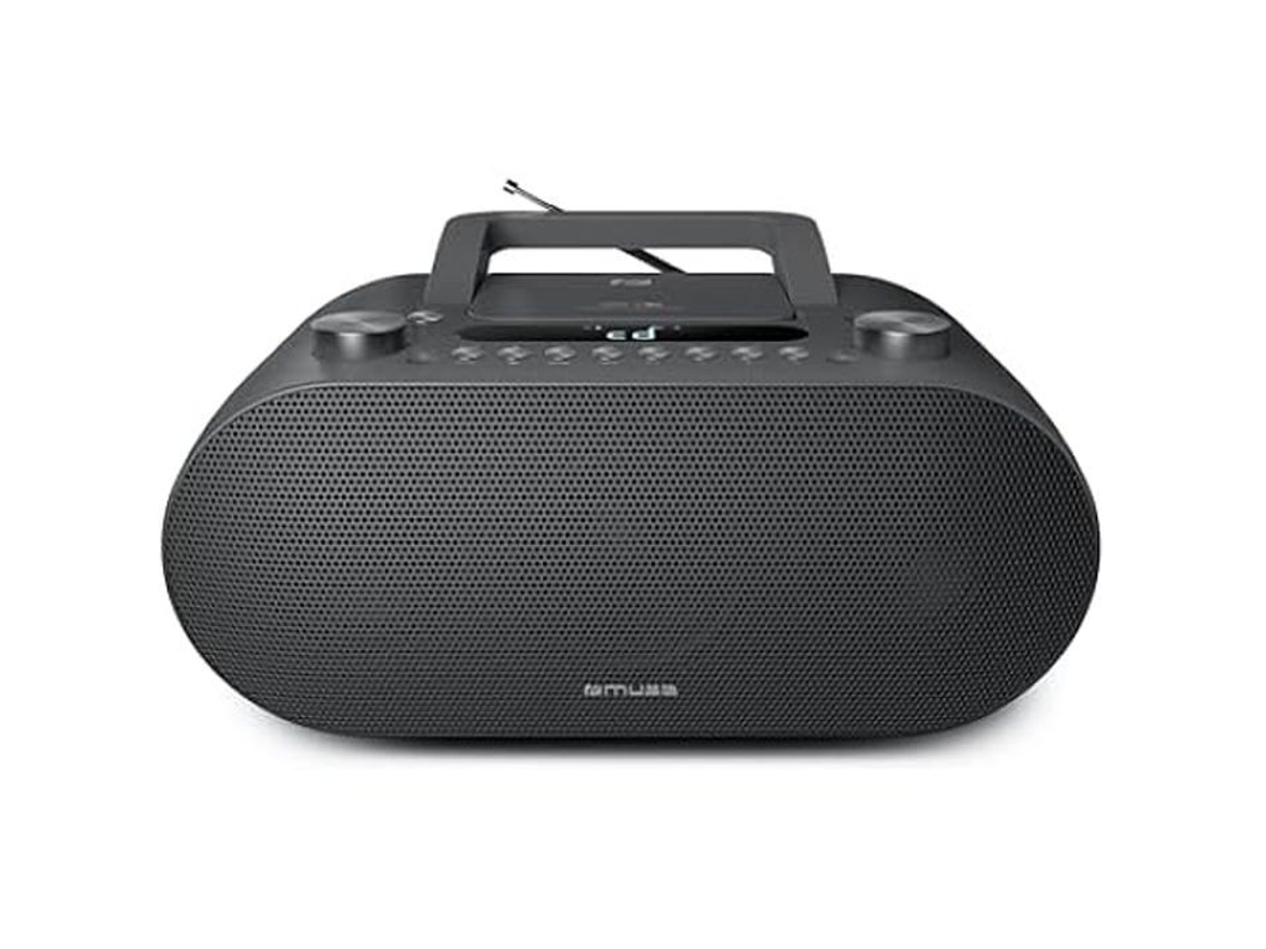 Reproductor CD Bluetooth MUSE M-35 Bt Radio Fm Reproductor Mp3 Usb Red y Batería Negro
