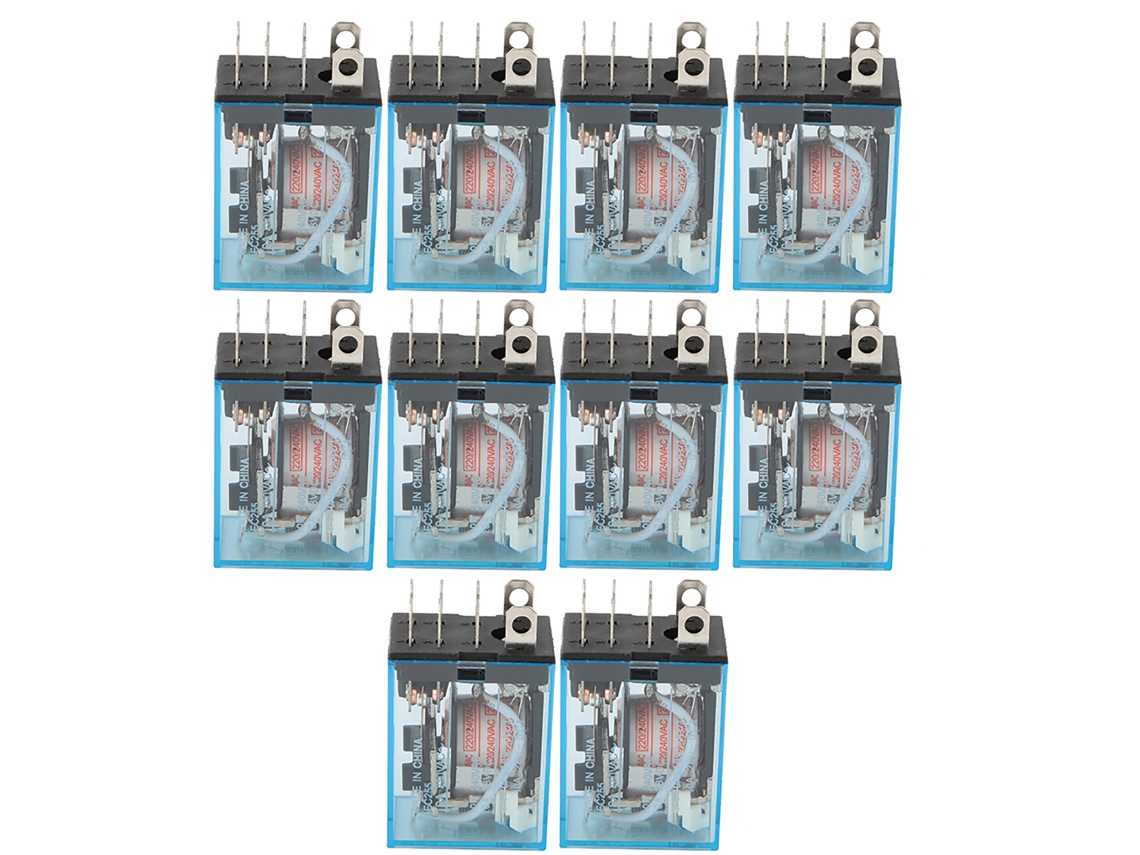 Omni-10pcs Relé Electromagnético Bobina Ly2n-j 5a 8pin Dpdt 220vac De Potencia