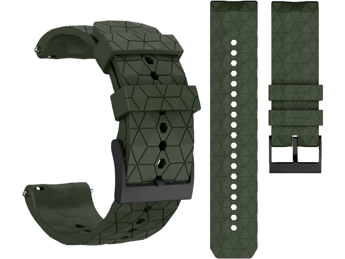Bracelete CHRUI Para Relógio Inteligente Suunto 7/9/9 Baro, Bracelete De Silicone De 24 Mm Verde Militar.
