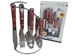 Cubertería TRAMONTINA Polywood 25 piezas (Acero Inox)
