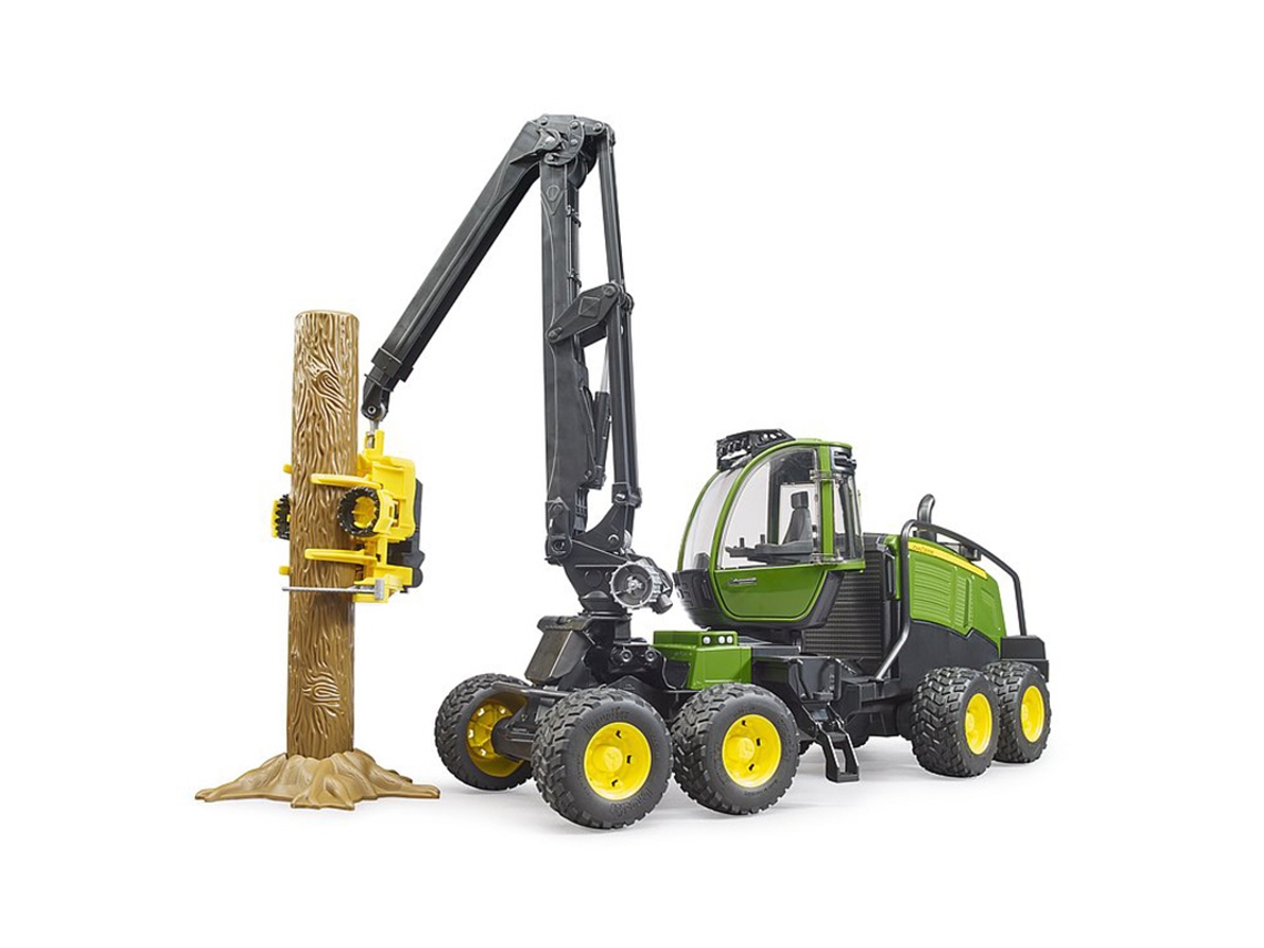Vehículo BRUDER Máquina de Ceifar John Deere 1270G con 1 Tronco