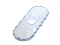 Cargador inalámbrico 3 en 1, carga rápida con luz ambiental dual de 15 W, color blanco Yizhood