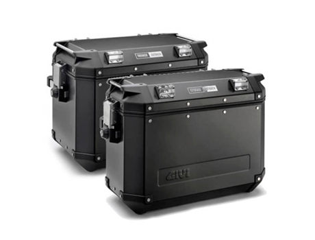 Maleta Lateral Moto Outback 37Lts Derecha Aluminio Negro GIVI