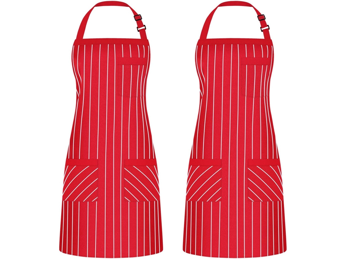 Pack De 2 Delantales Ajustables Con Peto Y 3 Bolsillos Para Cocinar, Barbacoa Y Dibujo. Para Hombre Y Mujer. Ideales Para Chefs.