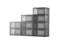 9 cajas magnéticas para zapatos Succebuy, tamaño 13 (EE. UU.), negras y transparentes
