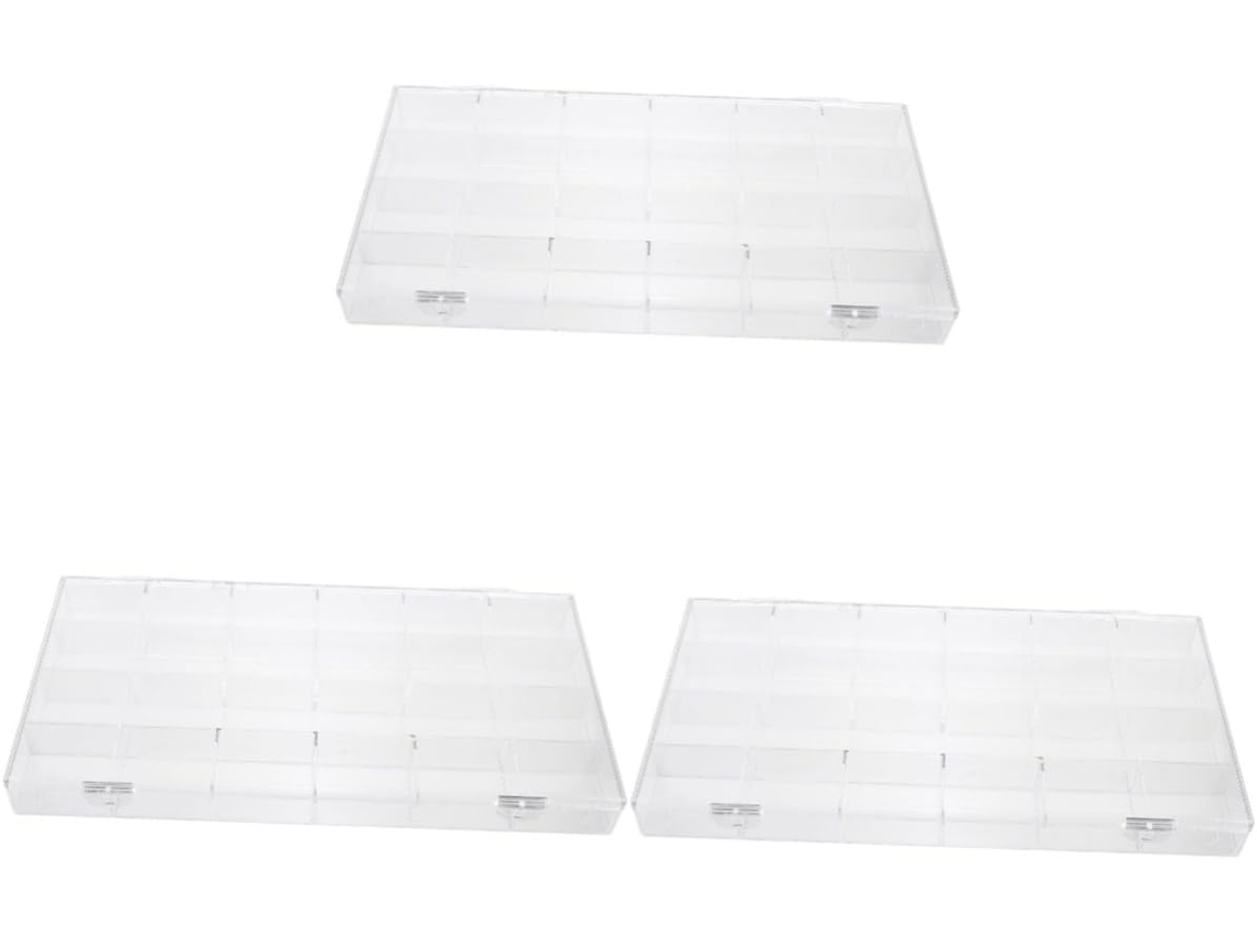 Juego de 3 cajas organizadoras transparentes para uñas artificiales, soporte de manicura resistente. SFUSHOS