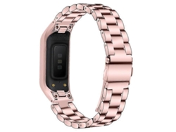 Correa de acero inoxidable para reloj Samsung Galaxy Fit E/sm R375 con tres cuentas y marco.