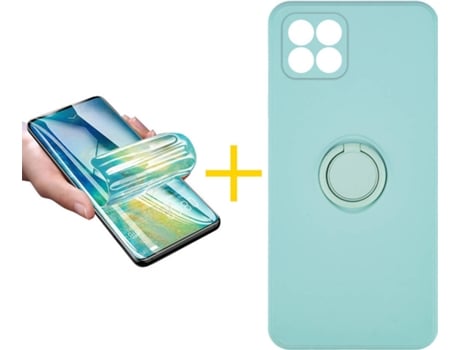 Carcasa + Protector de Pantalla para Huawei P40 Lite ACCETEL Verde Agua