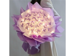 2026-juego De Regalo De Ramo De Flores Con Mariposas Y Luz Led 52pcs Para Días Especiales Como San Valentín, Cumpleaños Y Aniversarios