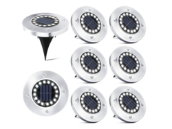 Paquete De 8 Focos Solares Con 16 Led - Resistente Al Agua Ip65 Para Jardín/patio (luz Diurna De 6000k)