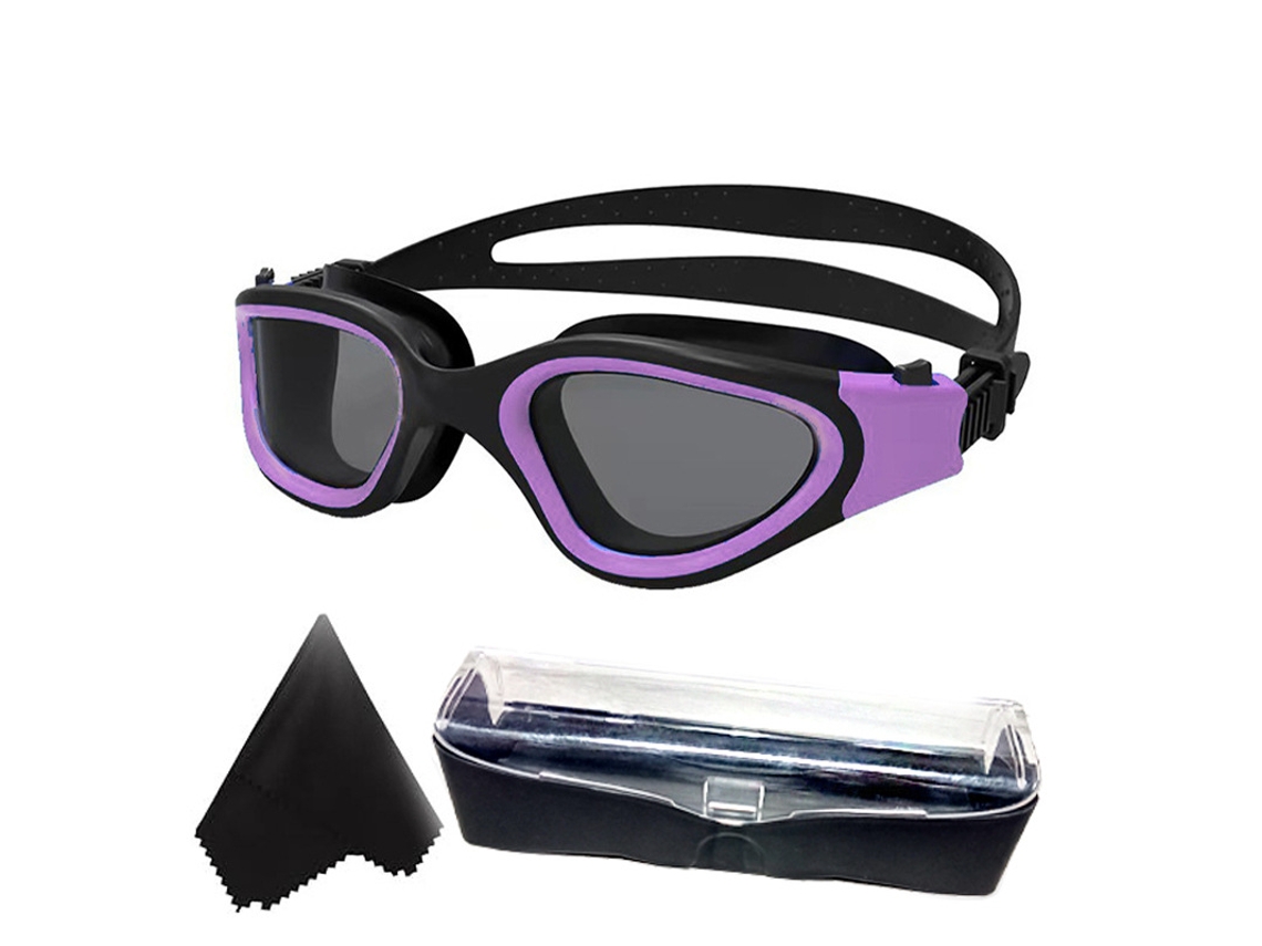 Gafas de natación galvanizadas 1900 color morado oscuro (estuche de alta calidad)