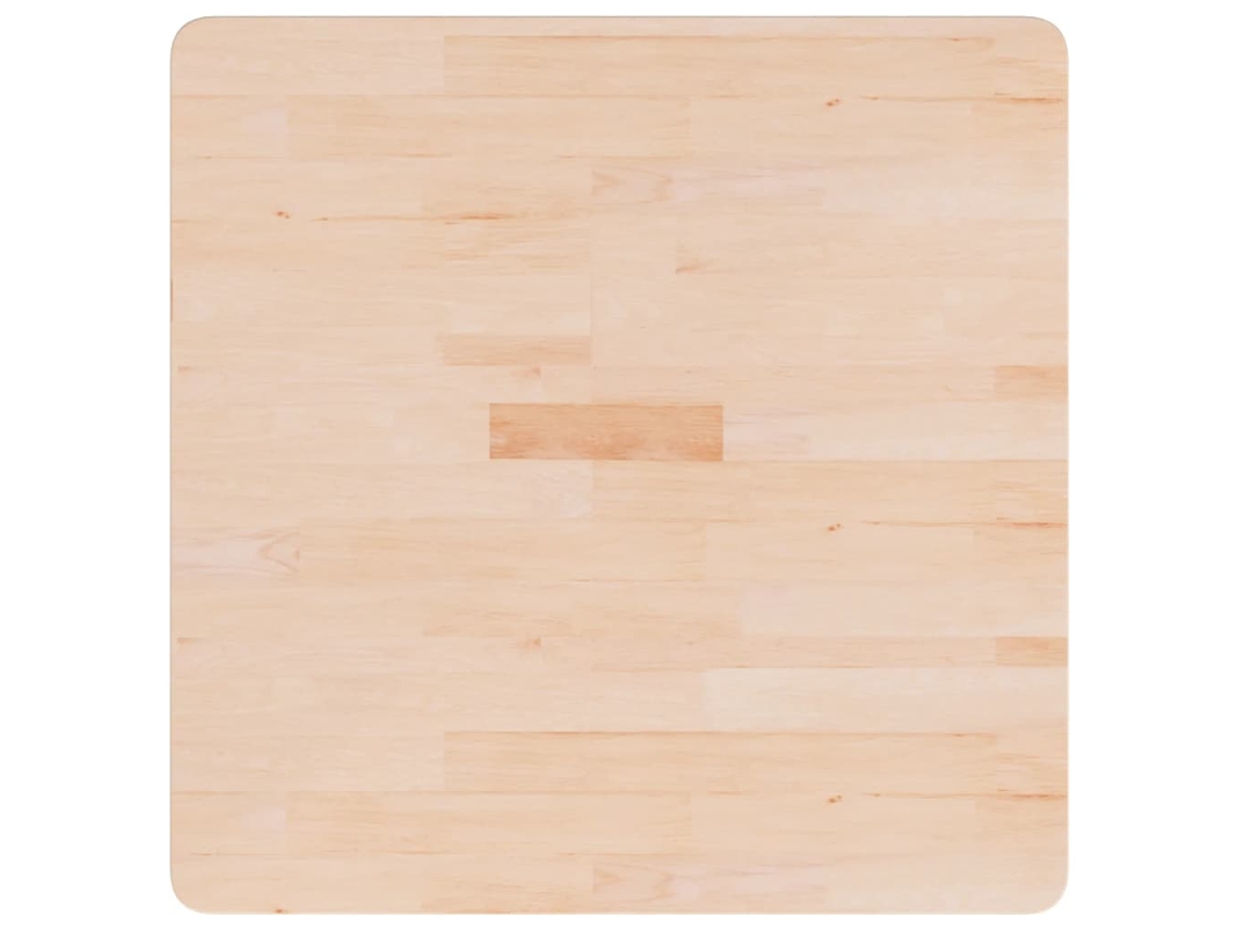 Tablero De Mesa | Superficie De Mesa | Tablero De Escritorio Cuadrada Madera De Roble Sin Tratar 70x70x4 Cm Wsd51163