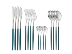 Conjunto de Talheres de Aço Inoxidável 16 Peças-Verde 