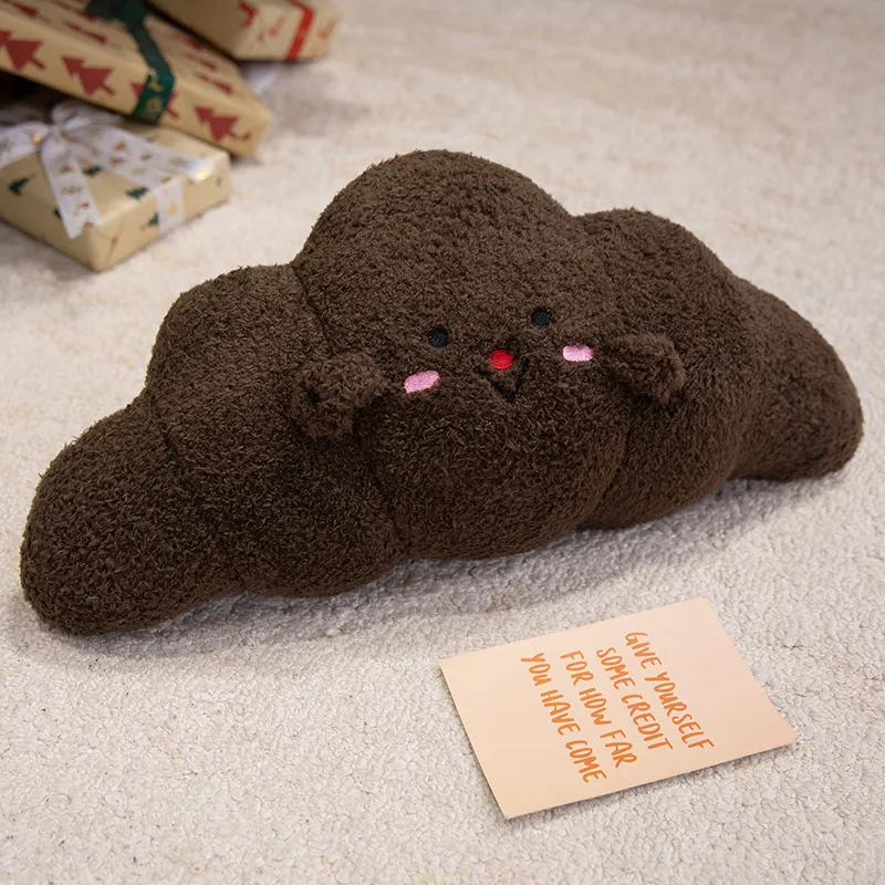 (chocolate, 45 Cm) Almohada De Respaldo Para Adultos Con Forma De Croissant, Suave Y Cómoda.