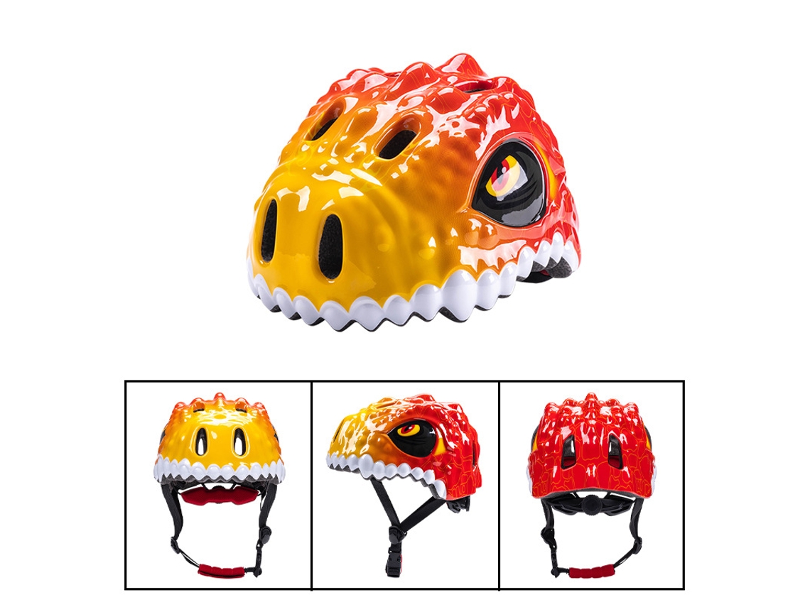YUYSAN Casco de Dinosaurio AmarilloXS48-50cm Equipo Protector de Monopatín con Polea de Equilibrio de Bicicleta para niños