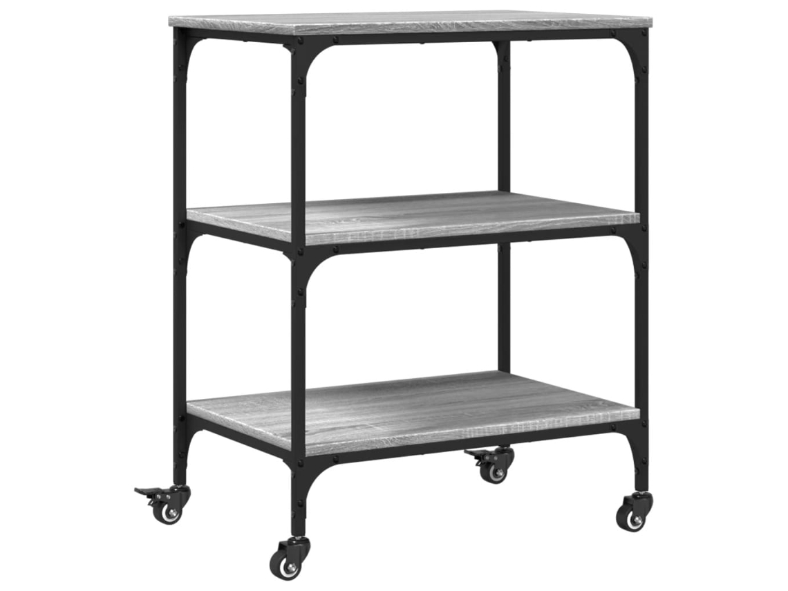 Carrito de cocina madera de ingeniería gris Sonoma VIDAXL (60x41x76 cm)