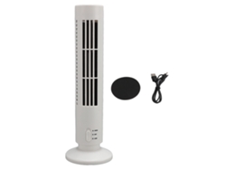 Ventilador De Torre Usb Silencioso De 2 Velocidades Con Aspas Para Oficina En Casa - Blanco