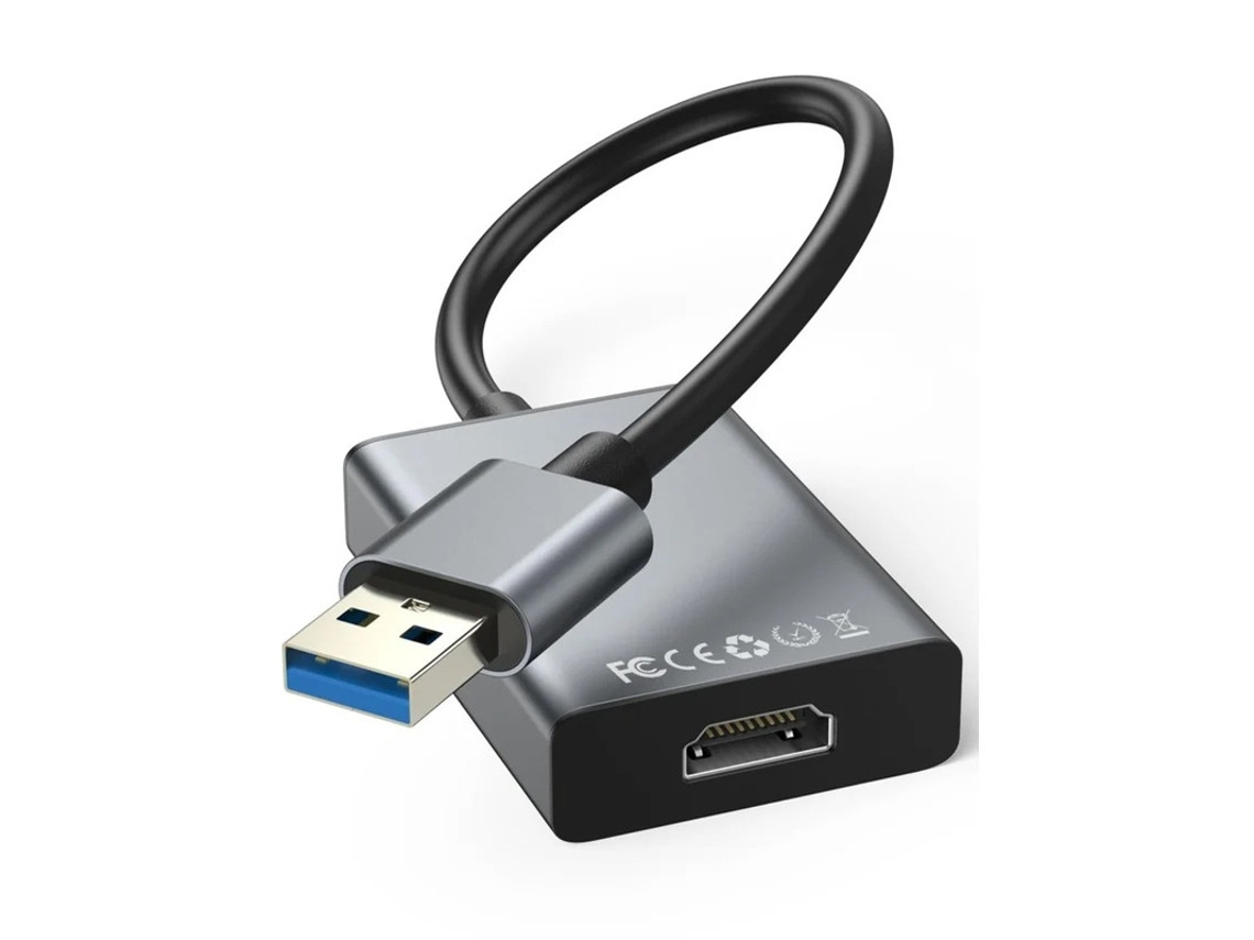 Adaptador convertidor USB 3.0/2.0 a HDMI 1080p compatible con Windows XP a 11. Ideal para PC, HDTV y proyector. Bestvite