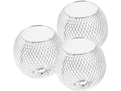 Juego de 3 lámparas esféricas de metal plateado con diseño decorativo calado, fáciles de instalar, para iluminación. SFUSHOS
