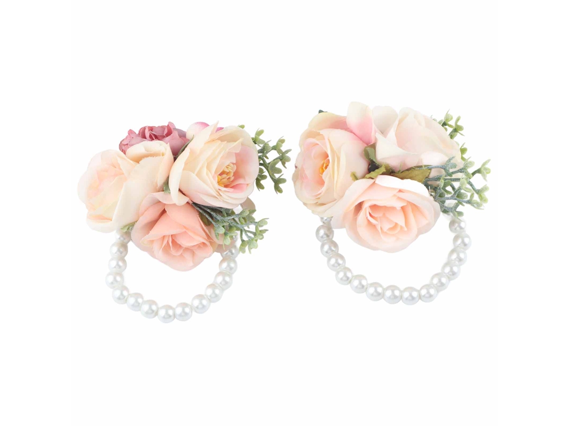 Piezas De Flores Artificiales Para La Muñeca Para Novia, Dama De Honor, Aniversario, Cóctel, Rosa