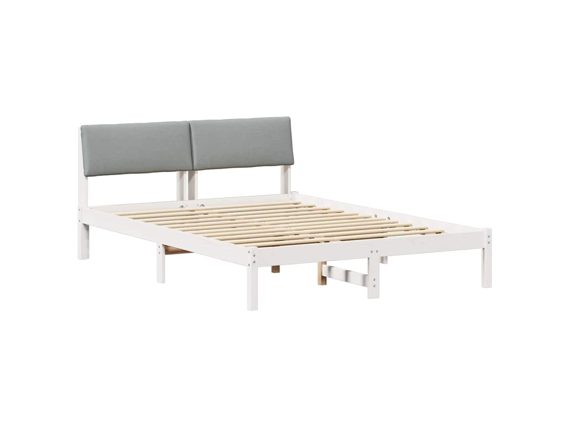 Maison Exclusive - Estructura De Cama Con Cabecera Y Gris Claro 135 X 190 Cm