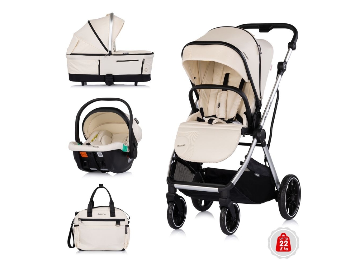 Carrinho de Passeio Aurora 3 em 1 para Bebés Até 22 Kg CHIPOLINO Cashmere
