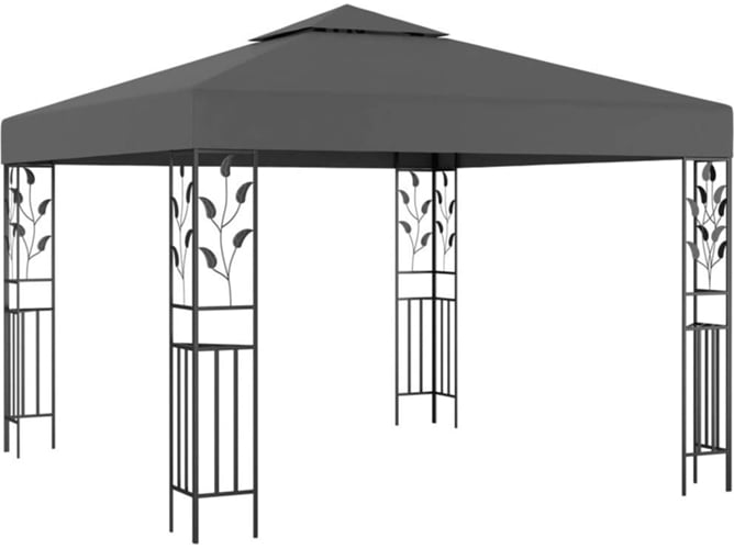 vidaXL Cenador gris antracita 3x3 m