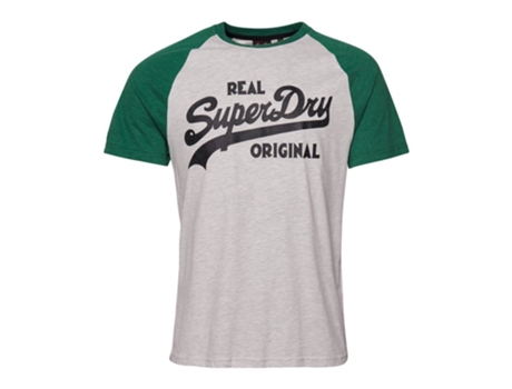 Camiseta Vintage SUPERDRY Raglán Athletic Logo Verde (2XL)