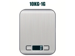 Báscula electrónica digital con pantalla LCD, MDUG 10 kg, para confitería, plataforma personal, precisión de 1 g (plateada)