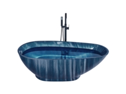 Bañera independiente BELIANI Rioja de Acrílico Azul 80x170x58
