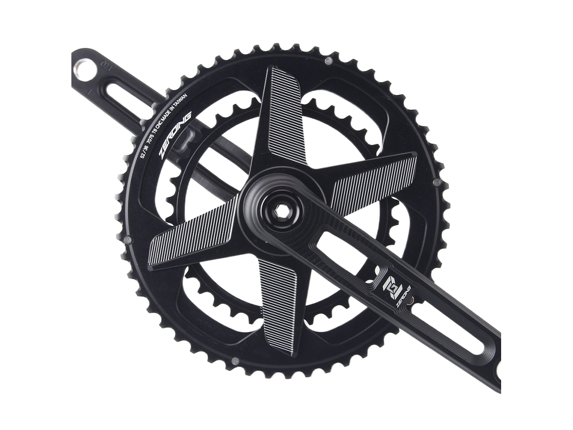 Juego de bielas ultraligeras Evosid para bicicleta de carretera (50 34 dientes, 52 36 dientes y 53 39 dientes, tecnología hueca, 170 mm)