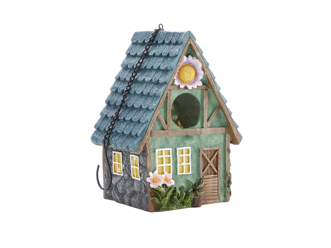 Decoración de jardín con nido de pájaro de resina