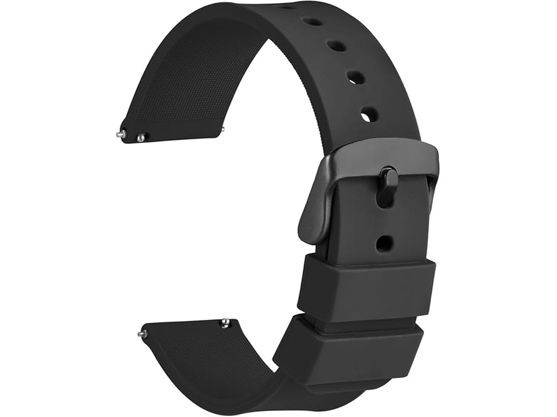 Correa De Silicona Para Reloj Con Hebilla Negra - Correa De Liberación Rápida - Correa De Repuesto - 22 Mm