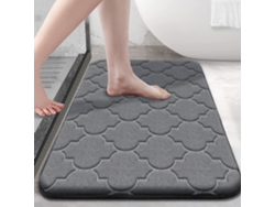 (gris Oscuro) Alfombra De Baño De Espuma Viscoelástica Extra Suave Y Antideslizante, Absorbente Y Lavable A Máquina