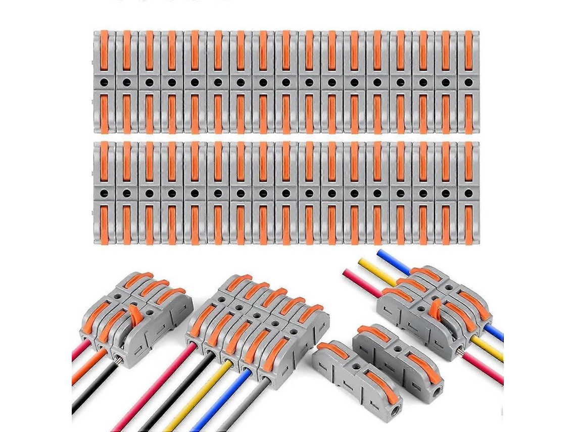 Conector Eléctrico Rápido Con Palanca, 34 Piezas, Terminal De Conexión Rápida De 1 Cable Y 2 Entradas.