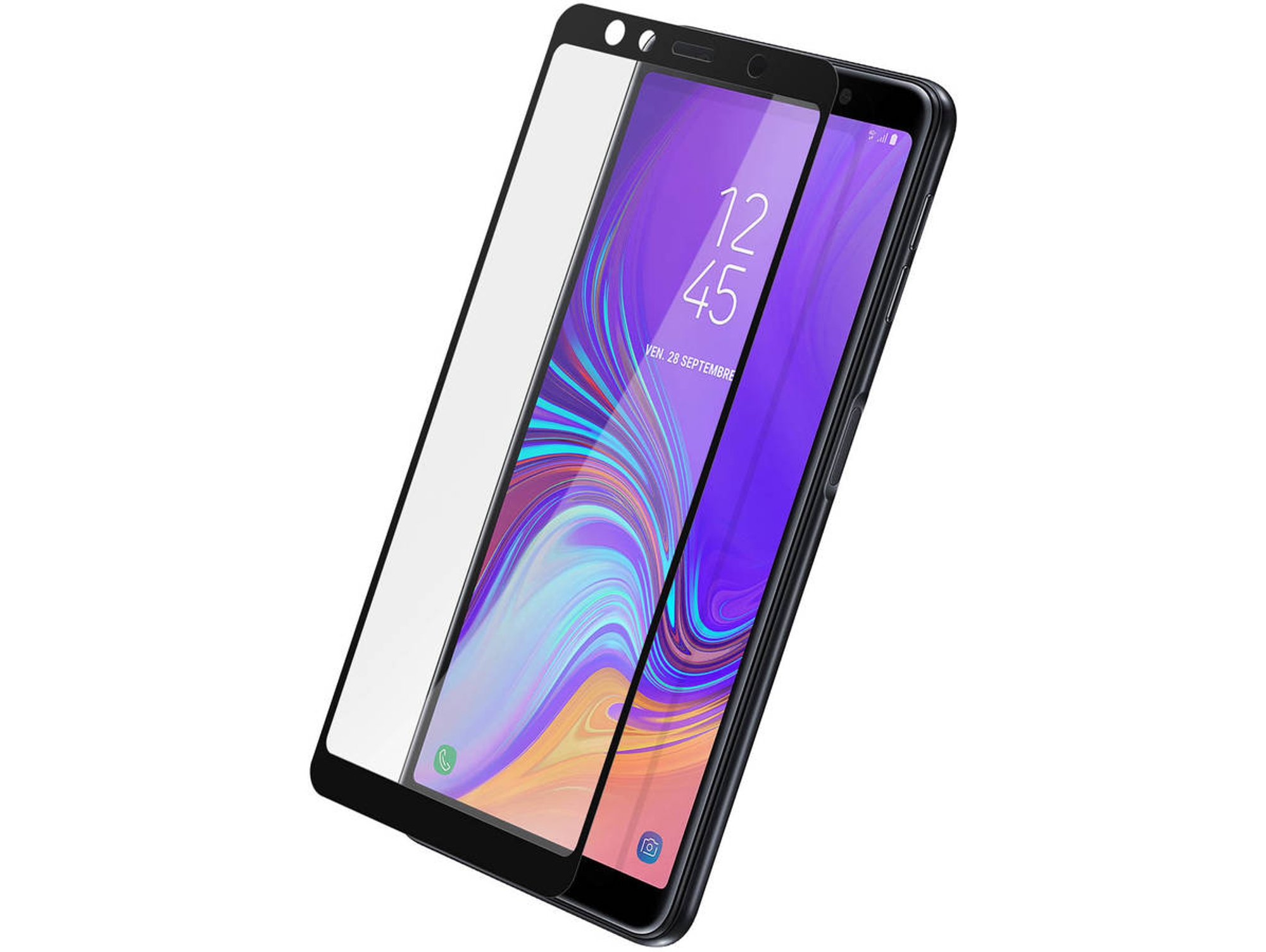 Protector de Cristal Templado AVIZAR Samsung Galaxy A7 2018 Negro