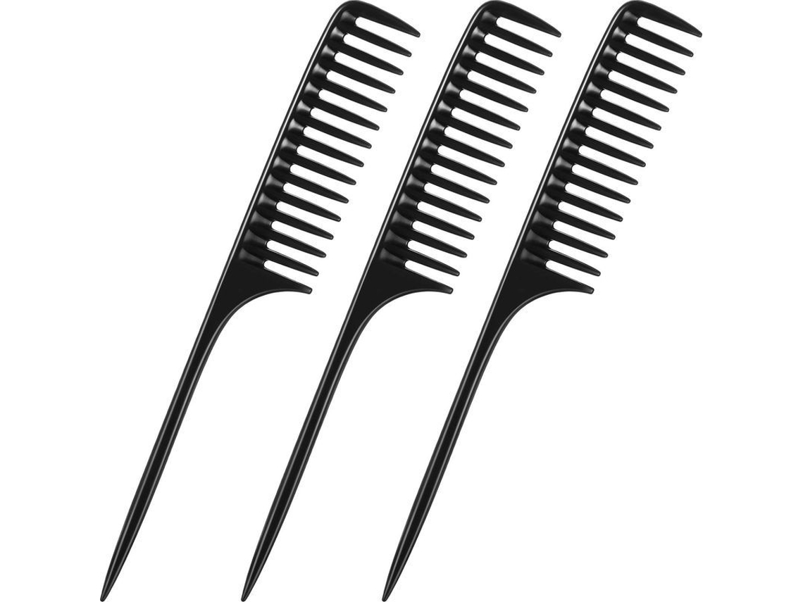 Peine De 3 Piezas Con Dientes Anchos, Cola De Rata Antiestática Y Resistente Al Calor Para Peluquería.