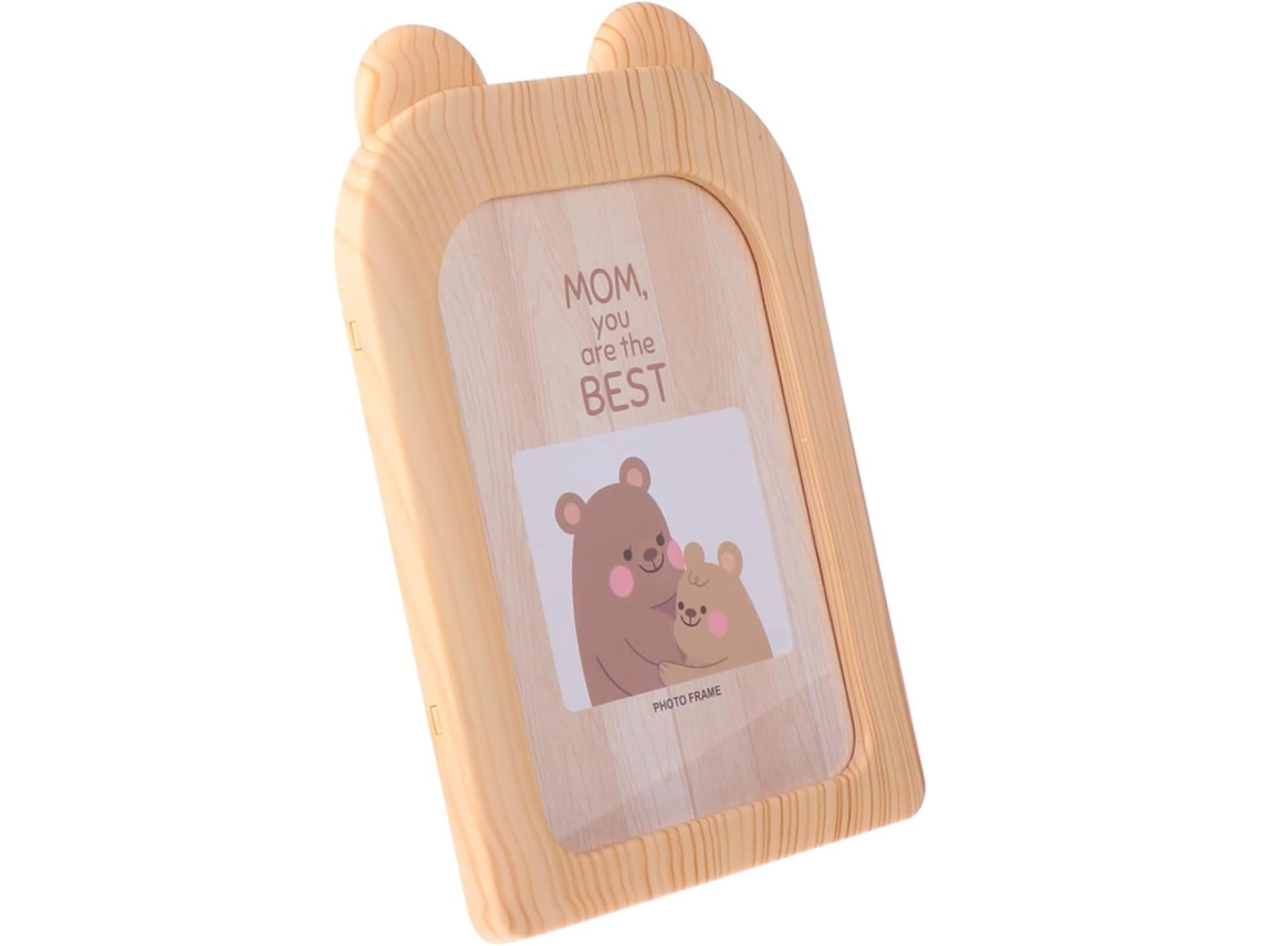 Marco de fotos de plástico y cristal con diseño de 18 piezas con aspecto de madera, ideal para paredes, oficinas y dormitorios, con soporte estable - GOKOCO