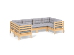 Maison Exclusive - Juego De Muebles De Jardín 6 Pzas Y Cojines Madera De Pino