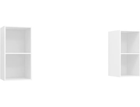 Conjunto 2 Mueble para la televisión VIDAXL Blanco Madera contrachapada (37x37x72 cm)
