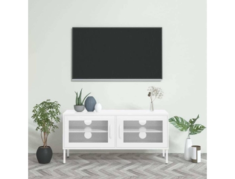 Mueble para la televisión VIDAXL Blanco Acero (105x35x50 cm)