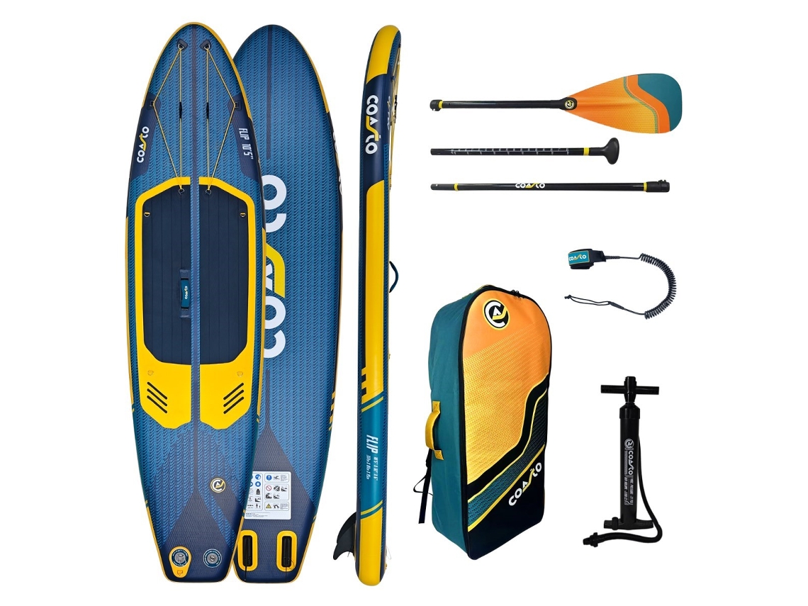 Coasto Flip 10'5 – Sup Hinchable - Pala Híbrida De Carbono - 317x81x15 Cm - 125 Kg - Equipamiento Completo - Ligereza Y Rigidez