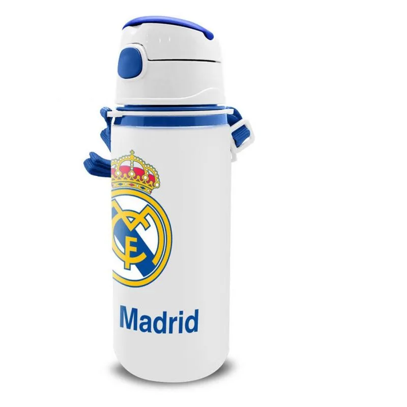 Cantimplora de aluminio blanca del Real Madrid de 600 ml (RM00005) para niños (2 años)