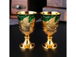 (oro Y Verde/2 Piezas) Copa De Ofrenda De Agua Con Tallo Copa De Agua Bendita Copa De Vino Pequeña