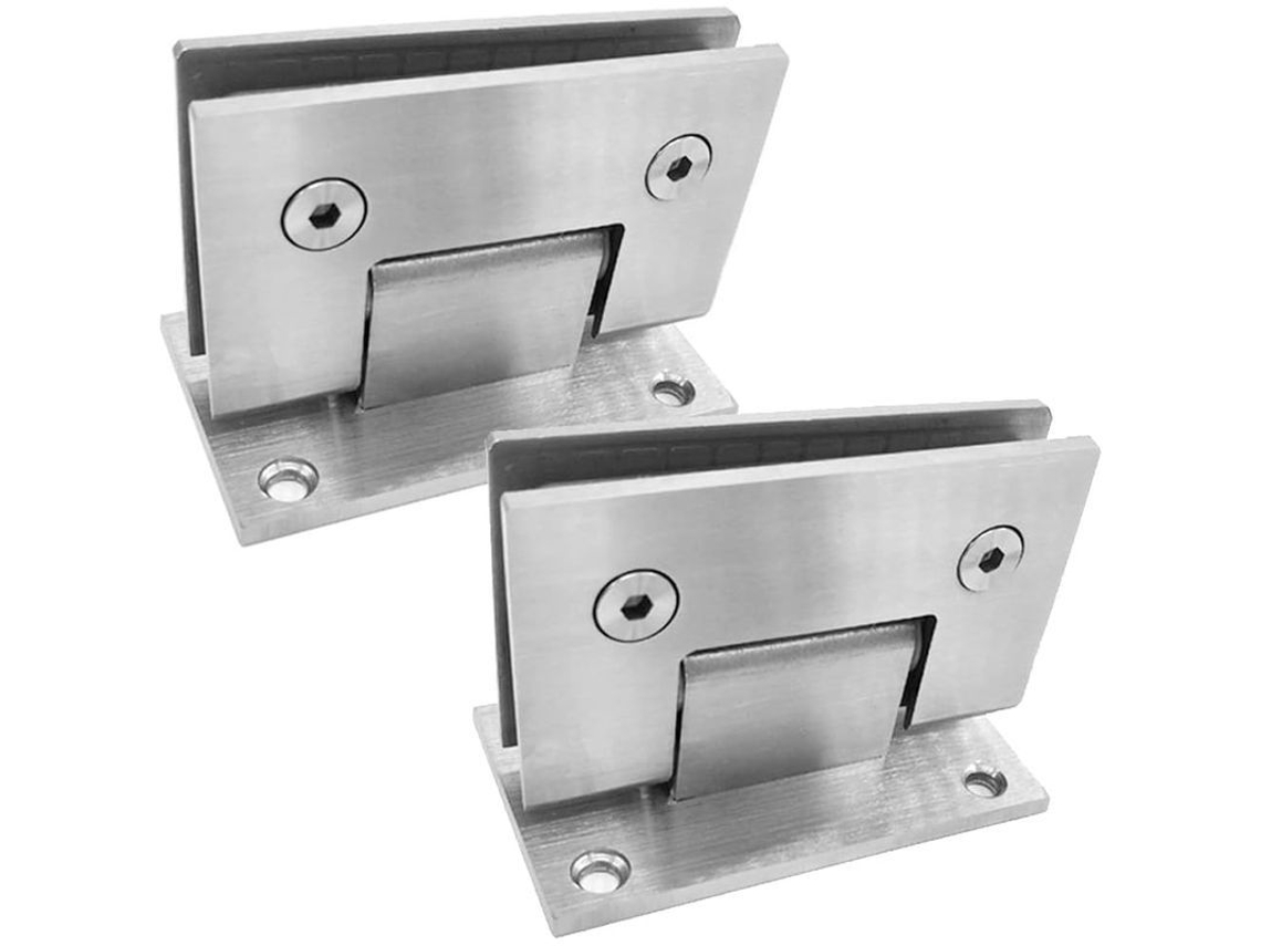 Nuevo Par De Bisagras De Acero Inoxidable De Alta Resistencia Para Puertas De Vidrio De Baño, Bisagras Fijas Bidireccionales Para Puertas De Vidrio (modelo 2025).