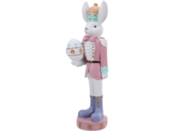 Estatua Conejo Cascanueces Resina Decoración Interiores Conejito Pascua Primavera Festiva Hogar Rosa Mesa