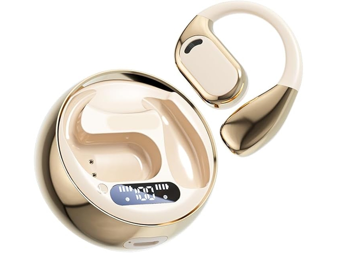 Auriculares con traducción inteligente por IA, compatibles con varios idiomas, ideales para reuniones de negocios. Color blanco.